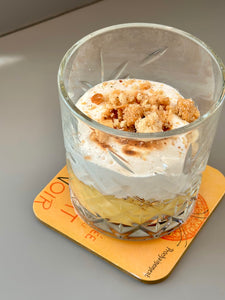 CREMA AL LIMONE CANDITO con sbrisolona alla lavanda e meringa bruciata
(tutti i dessert sono al bicchiere, di nostra produzione e senza glutine)